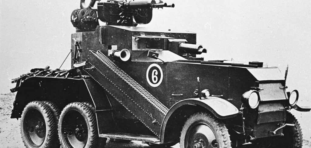 Crossley Armoured Car D2E1 z wieżyczką przeciwlotniczą