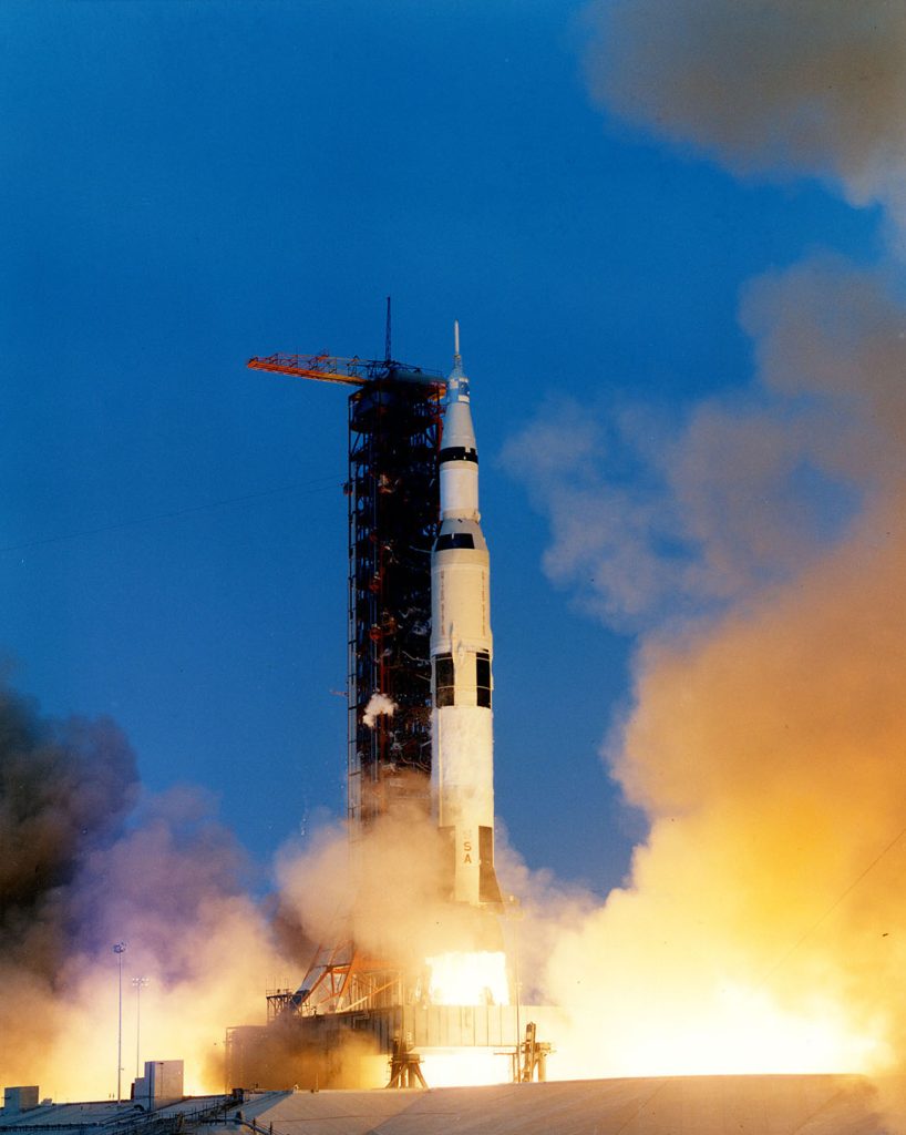 Start rakiety Saturn V z misją Apollo 13 (fot. NASA)