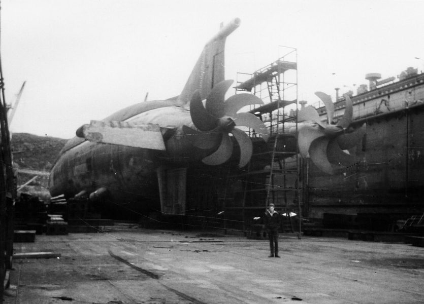 Okręt podwodny typu Oscar II podczas budowy
