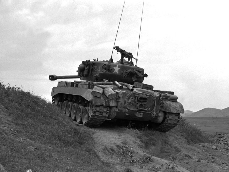 M26 Pershing w trakcie walk w Korei w latach 50.