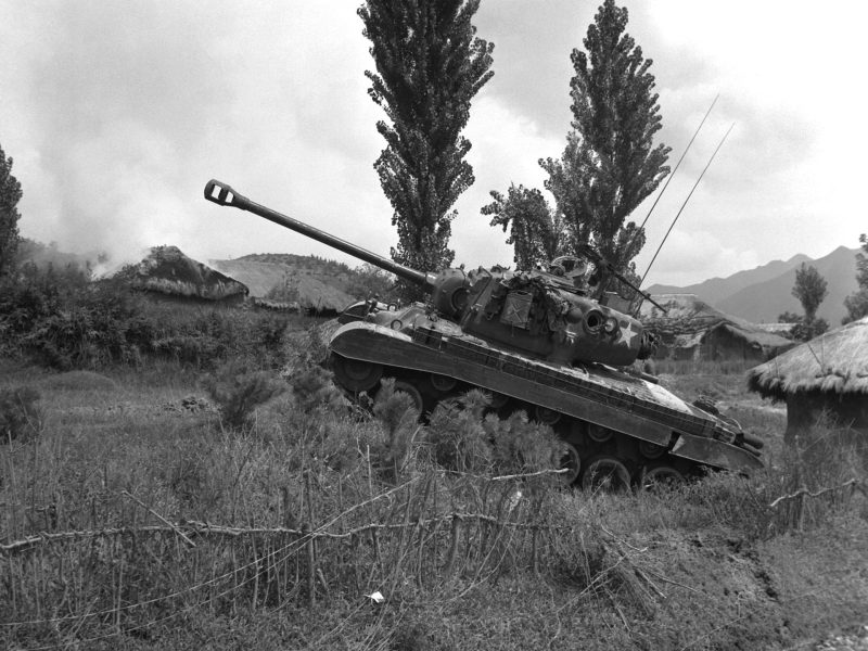M26 Pershing w trakcie walk w Korei w latach 50.
