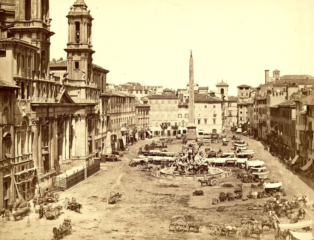 Plac Piazza Navona w Rzymie w 1900 roku