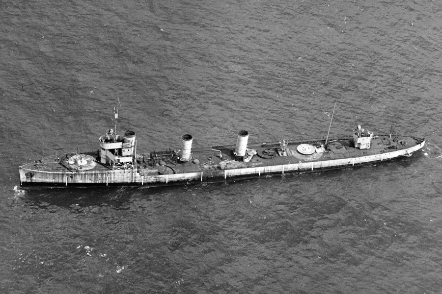 Stary ex-niemiecki niszczyciel G-102 zatopiony w trakcie prób