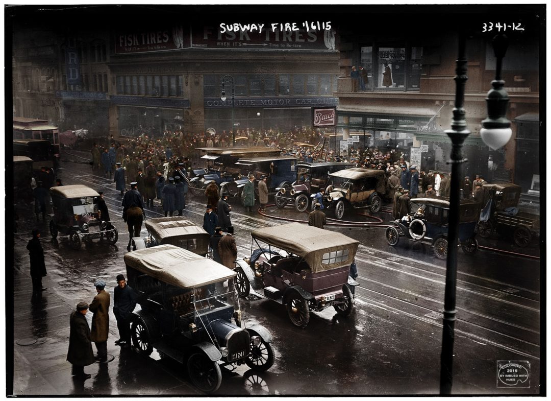 Pożar w nowojorskim metrze - 6 stycznia 1915 (fot. Bain News Service)