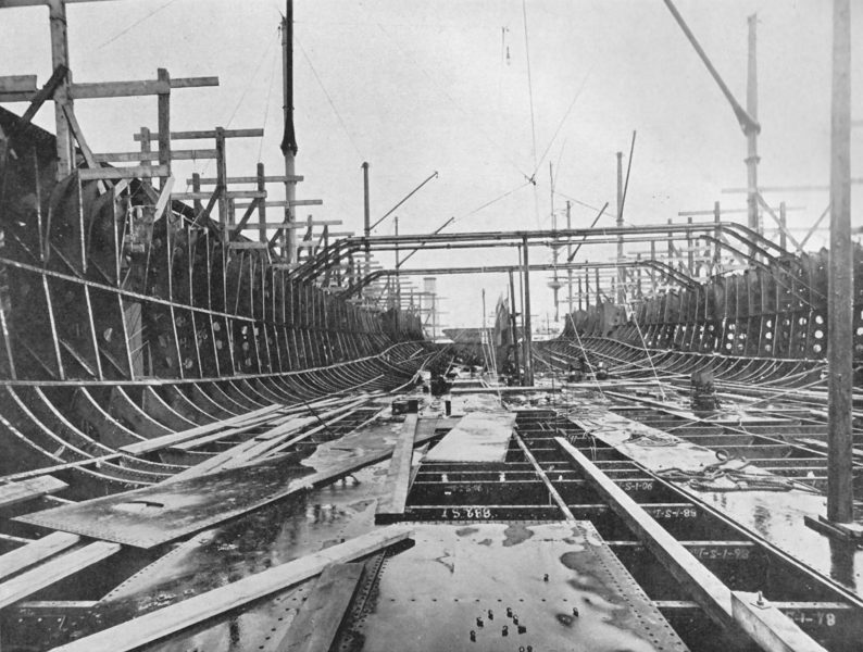 HMS Dreadnought w czasie budowy