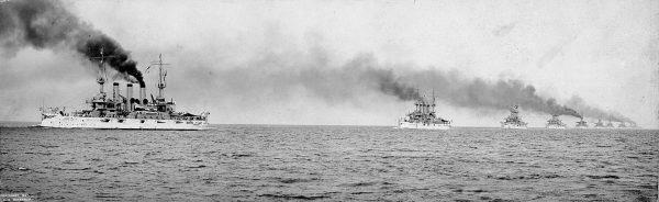 USS Connecticut na czele Great White Fleet