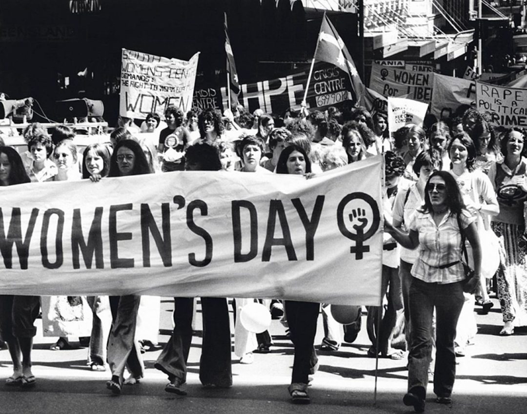 Marsz z okazji Międzynarodowego Dnia Kobiet - 12 marca 1977 roku (Fot. David Bartho)