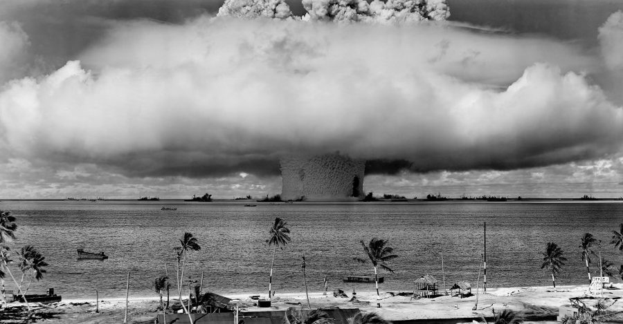 Podwodna eksplozja bomby atomowej podczas Operacji Crossroads przeprowadzonej na Atolu Bikini 25 lipca 1946 roku