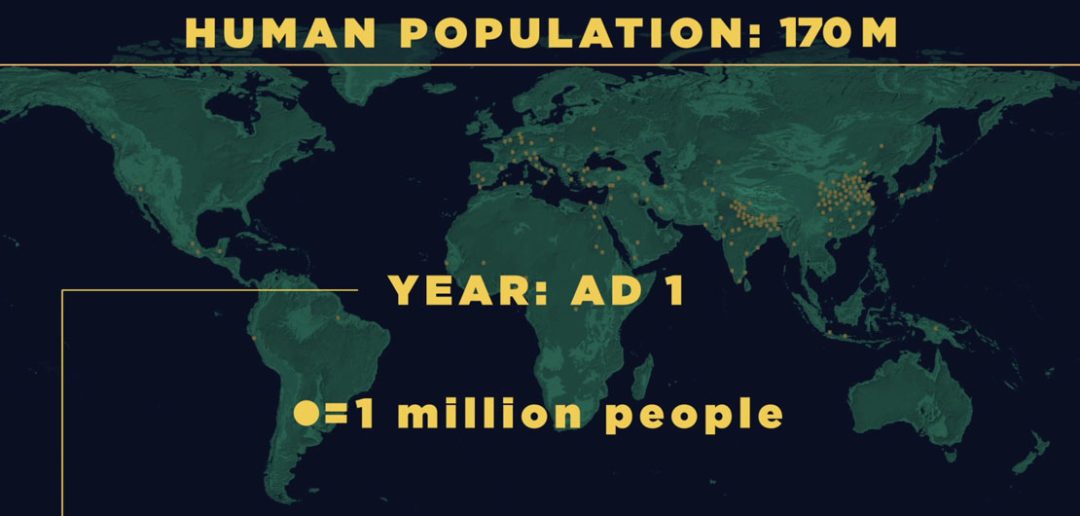 Jak zmieniała się populacja na świecie - animacja