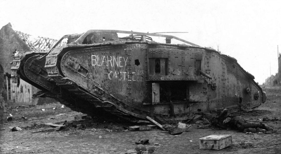 Zniszczony brytyjski czołg Mark IV