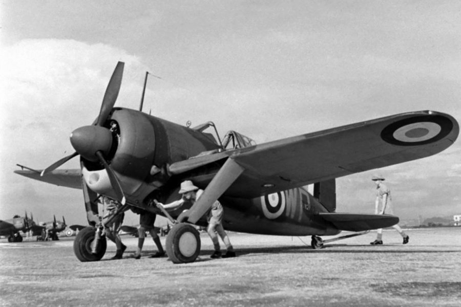 Brewster Buffalo (ten konkretny egzemplarz należał do jednostki RAF stacjonującej w Singapurze)
