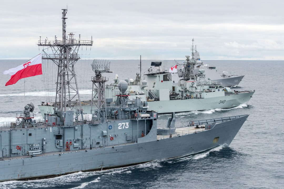 ORP Generał Tadeusz Kościuszko, HMCS St John Dynamic i HNLMS Evertsen (fot. FRAN CPO Christian Valverde)