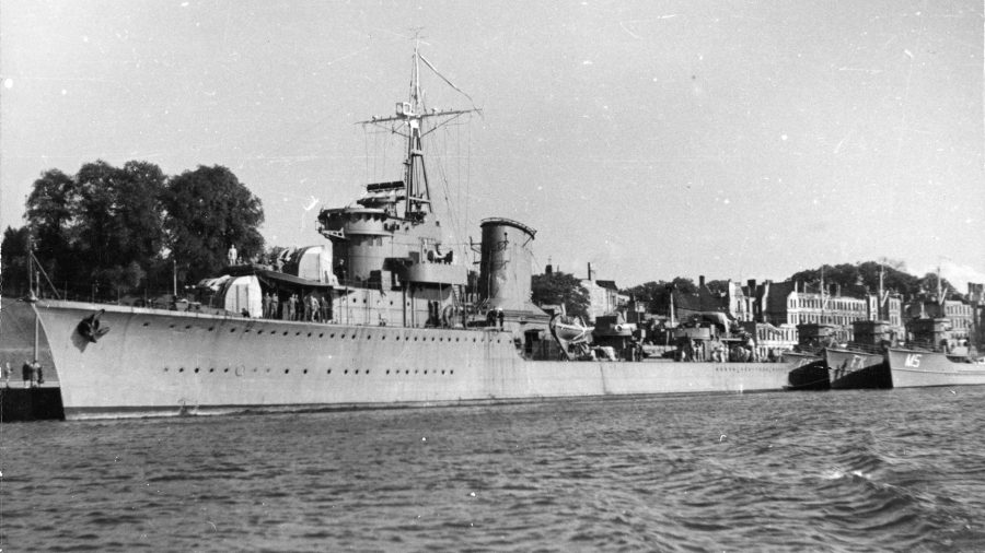 ORP Błyskawica już po wojnie (fot. Muzeum Marynarki Wojennej w Gdyni)