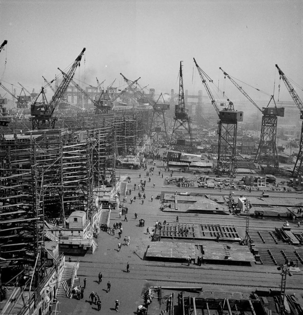 Statki typu Liberty podczas budowy
